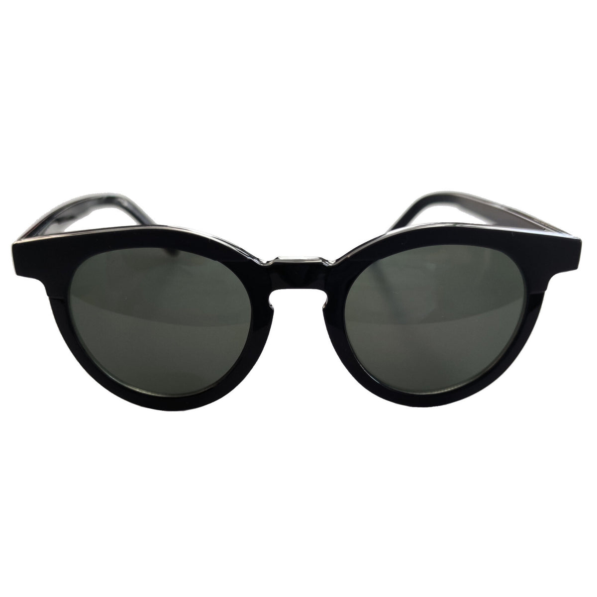 Schwarze Cat-Eye-Sonnenbrille matt und glänzend