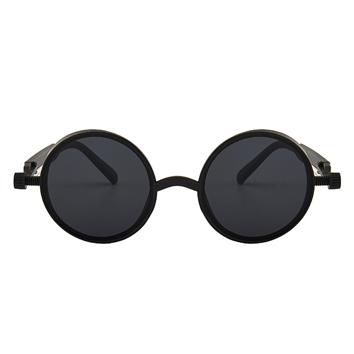 Runde schwarze Steampunk-Sonnenbrille aus Kunststoff