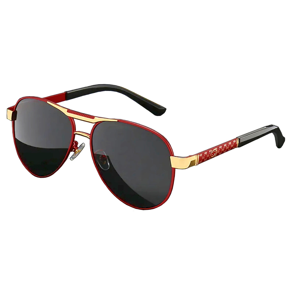 Schwarz-rot-goldene Piloten-Sonnenbrille