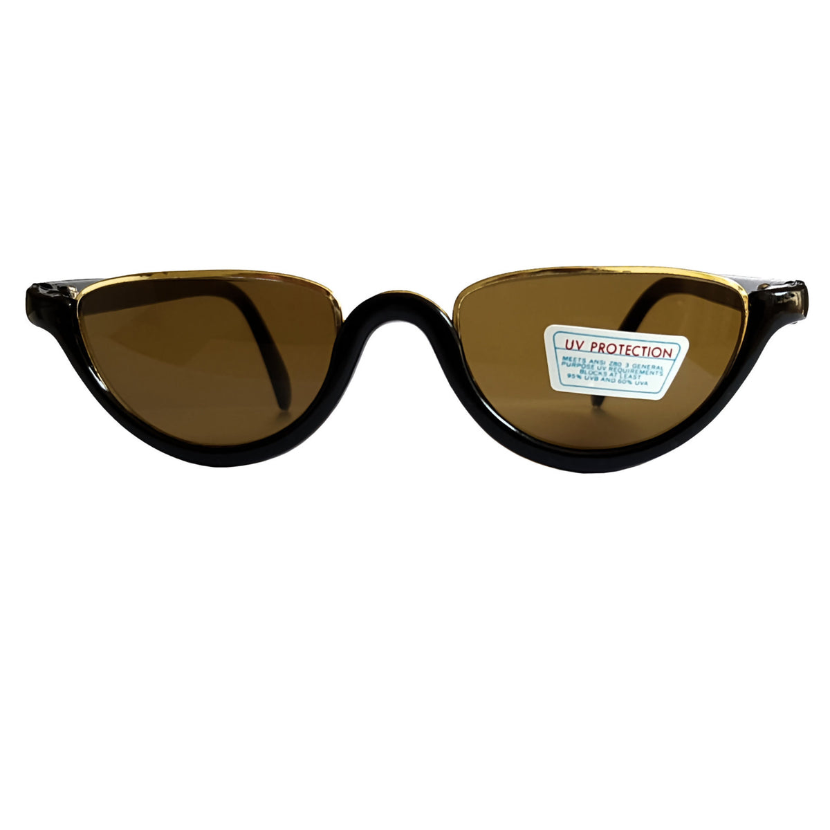 Schwarz-goldene Vintage Damen-Sonnenbrille