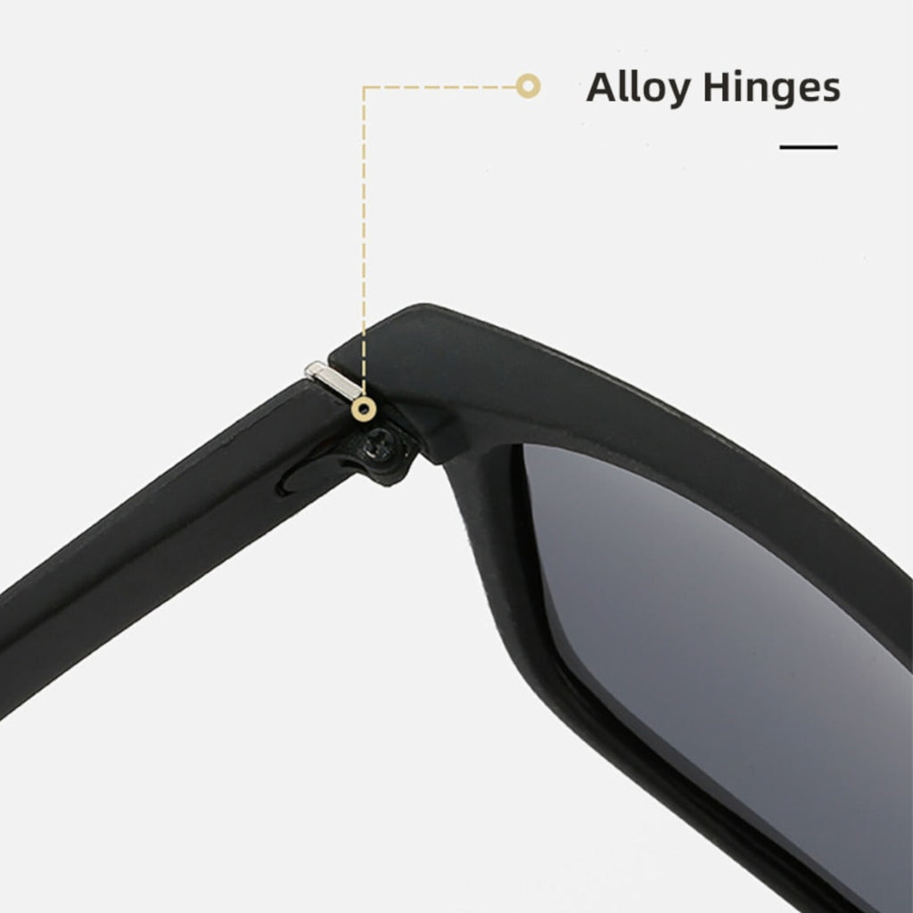 Schwarz-blaue polarisierte Sonnenbrille mit Spiegelgläsern