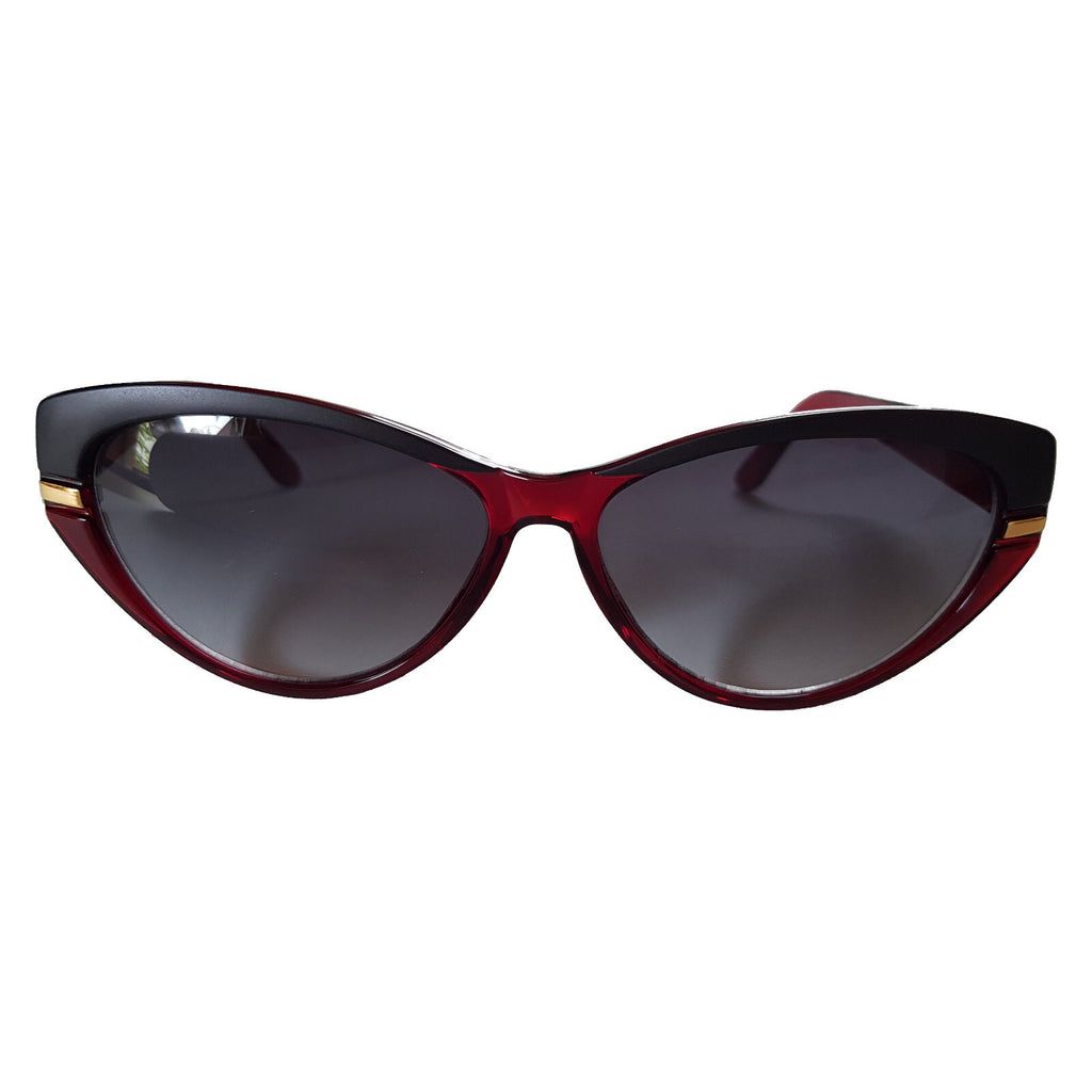 Cat-Eye-Sonnenbrille Matt-Schwarz und Braun