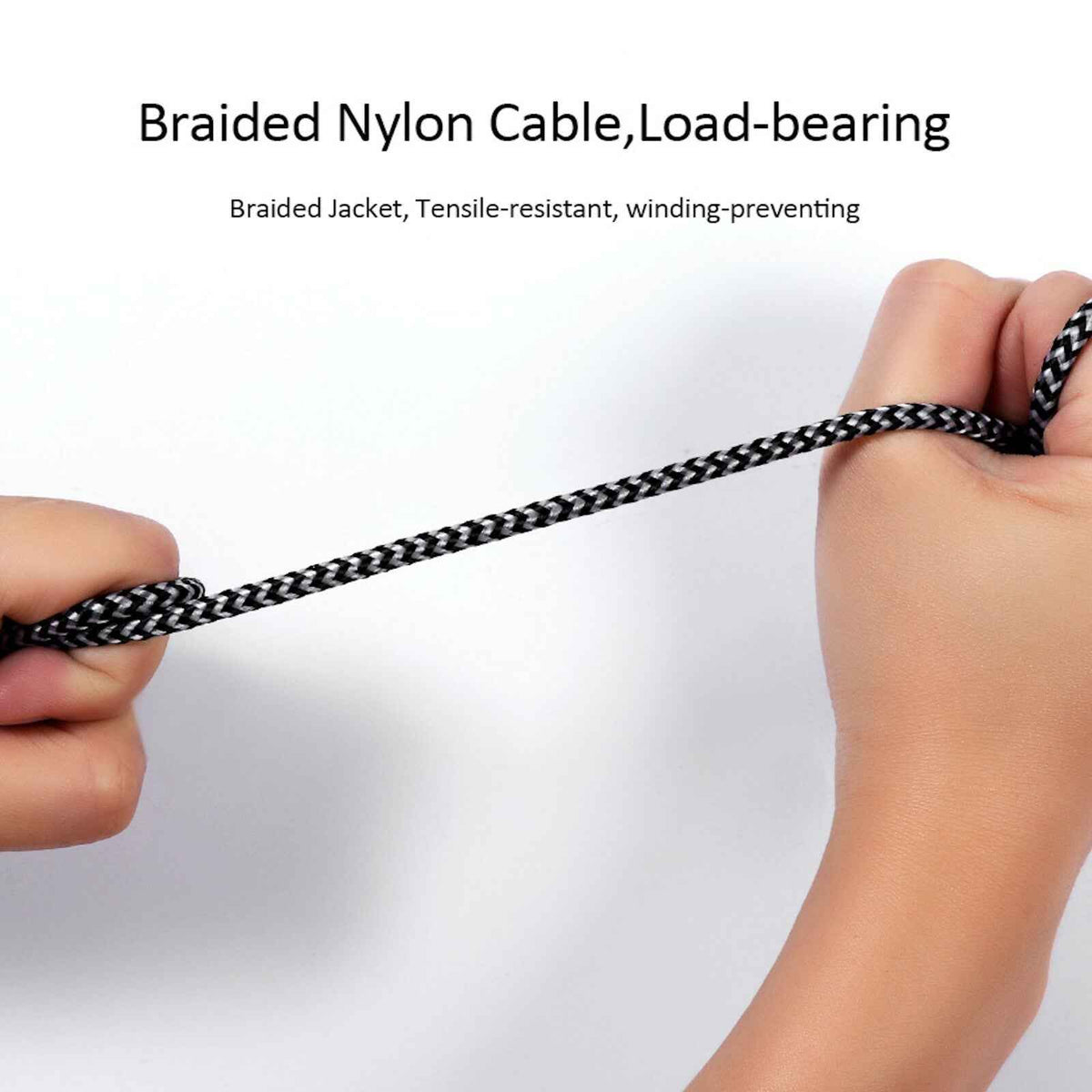 Premium Stereo Kopfhörer Anschlusskabel Nylon 1m 3,5mm Klinke Stecker>Stecker T2
