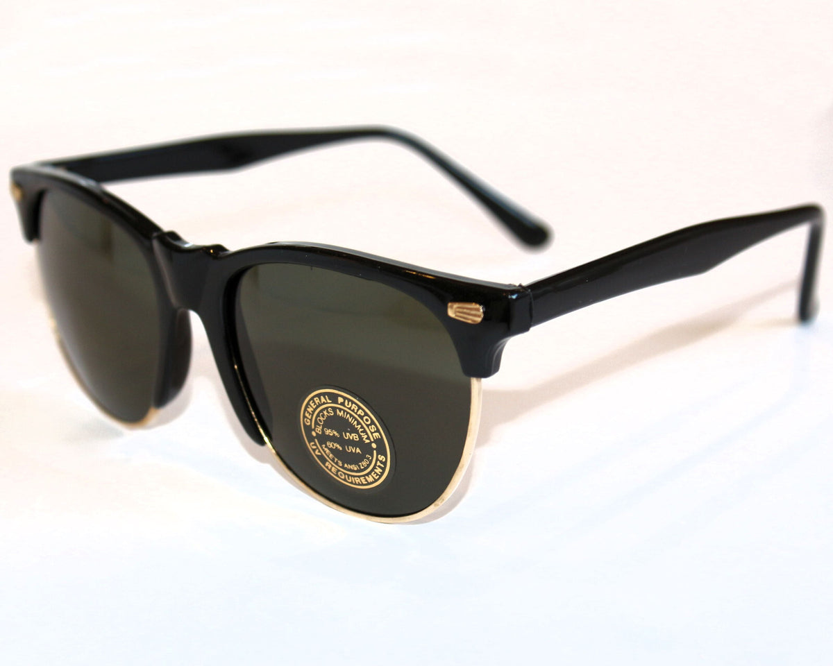 Schwarze Vintage-Retro-Sonnenbrille im Unisex-Design