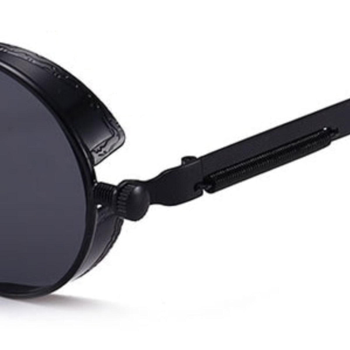 Runde schwarze Steampunk-Sonnenbrille