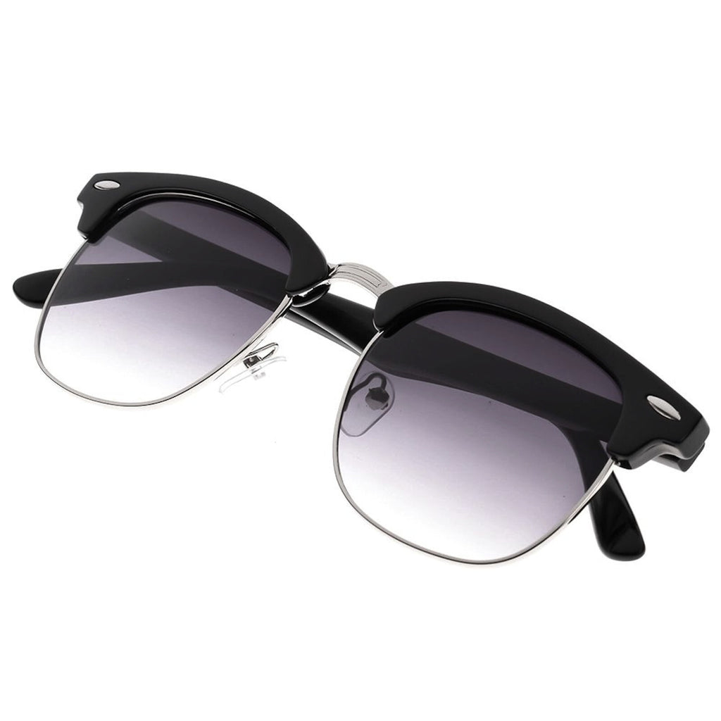 Schwarz-silberne Vintage Sonnenbrille