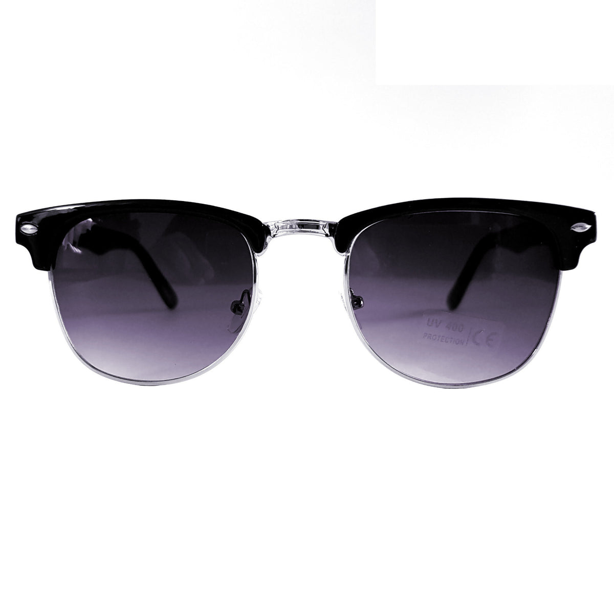 Schwarz-silberne Vintage Sonnenbrille