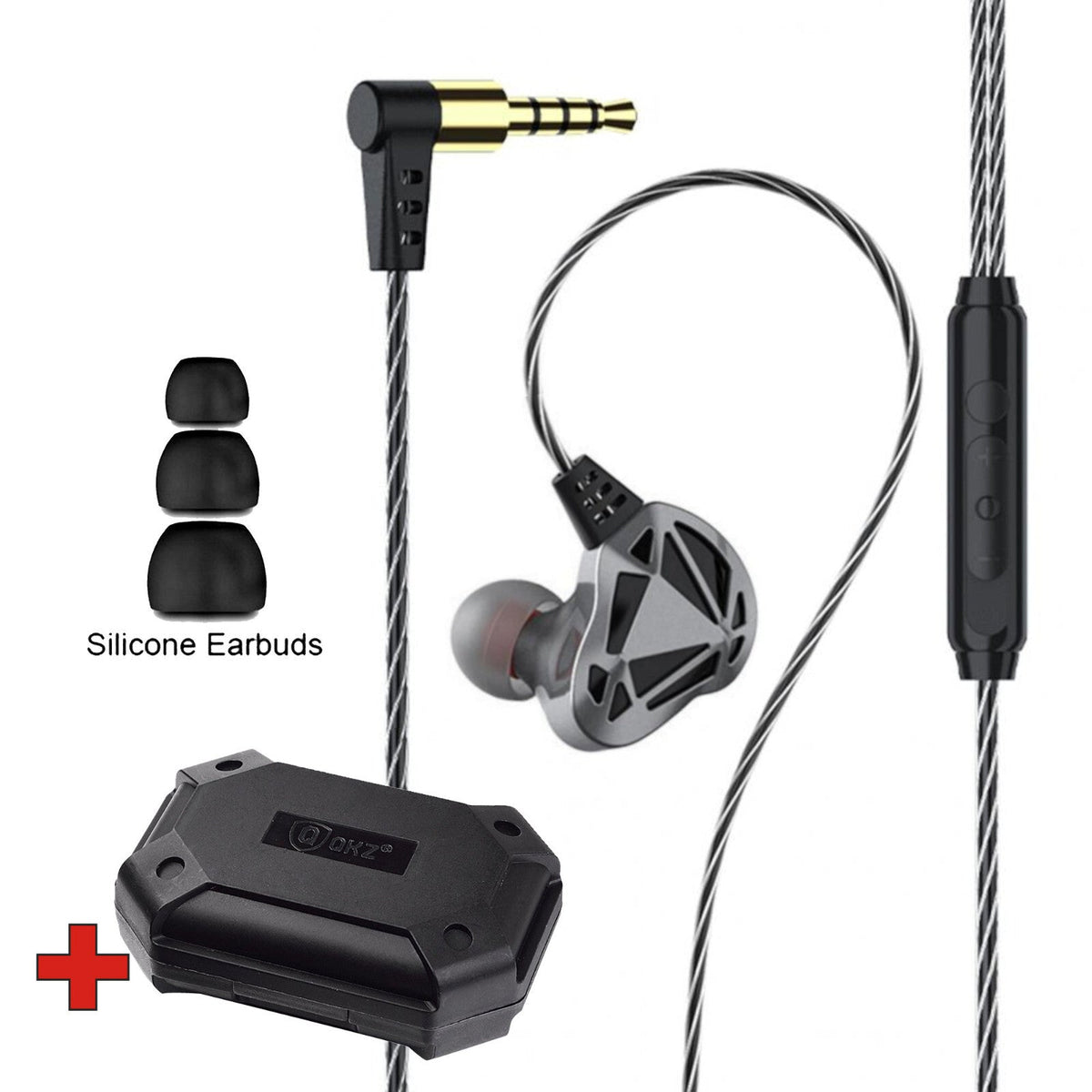 Premium Headset Kopfhörer QKZ-AK7 Pro HiFi In-Ear-Headset Ohrhörer + Hardcase