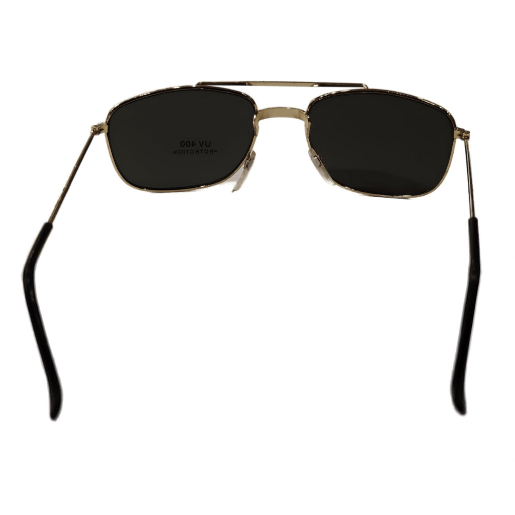 Gold-schwarze Piloten-Sonnenbrille im Porsche-Stil