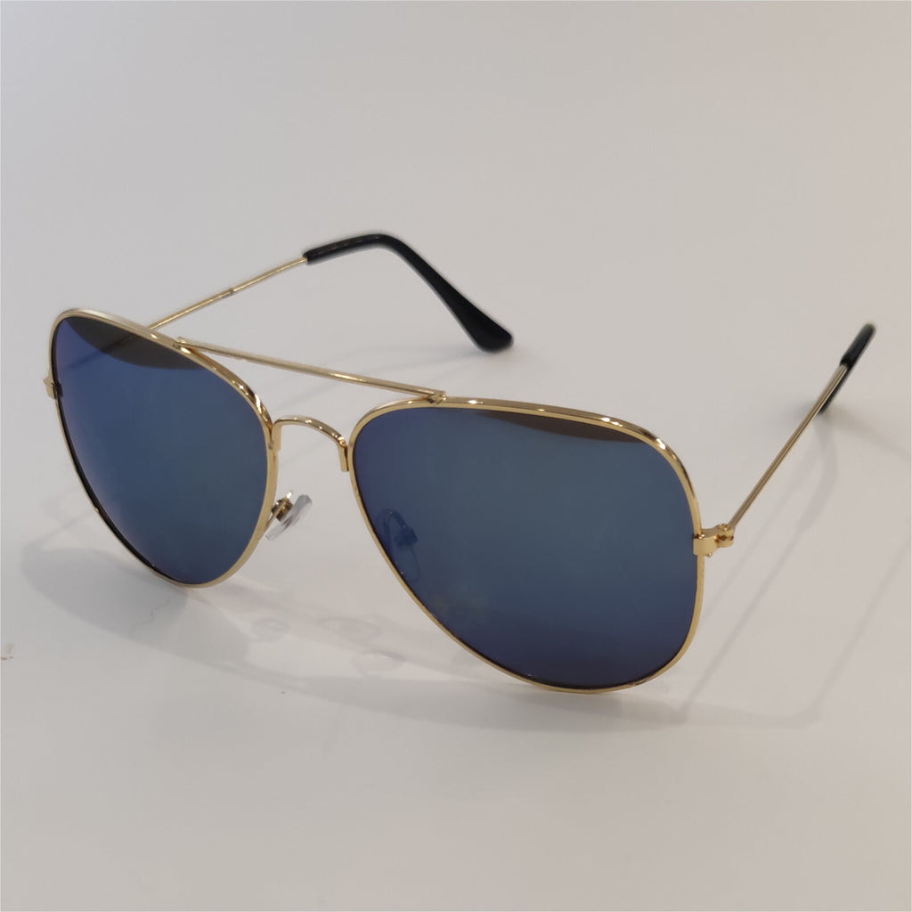 Gold-blaue Piloten-Sonnenbrille