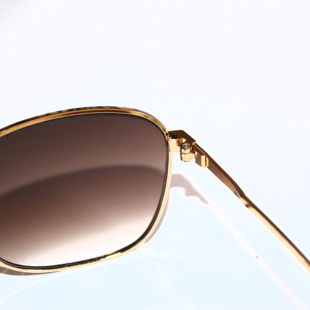 Gold-schwarze Vintage-Retro-Sonnenbrille Unisex