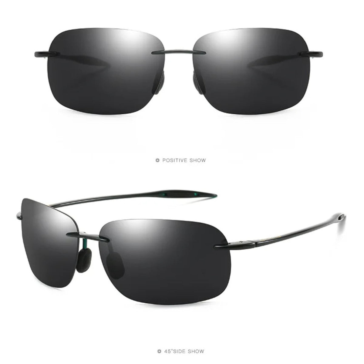 Schwarze rahmenlose Matrix-Sonnenbrille