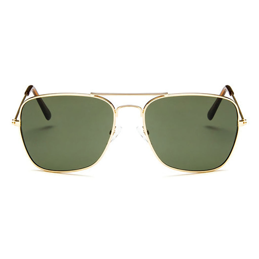 Gold-grüne Piloten-Sonnenbrille