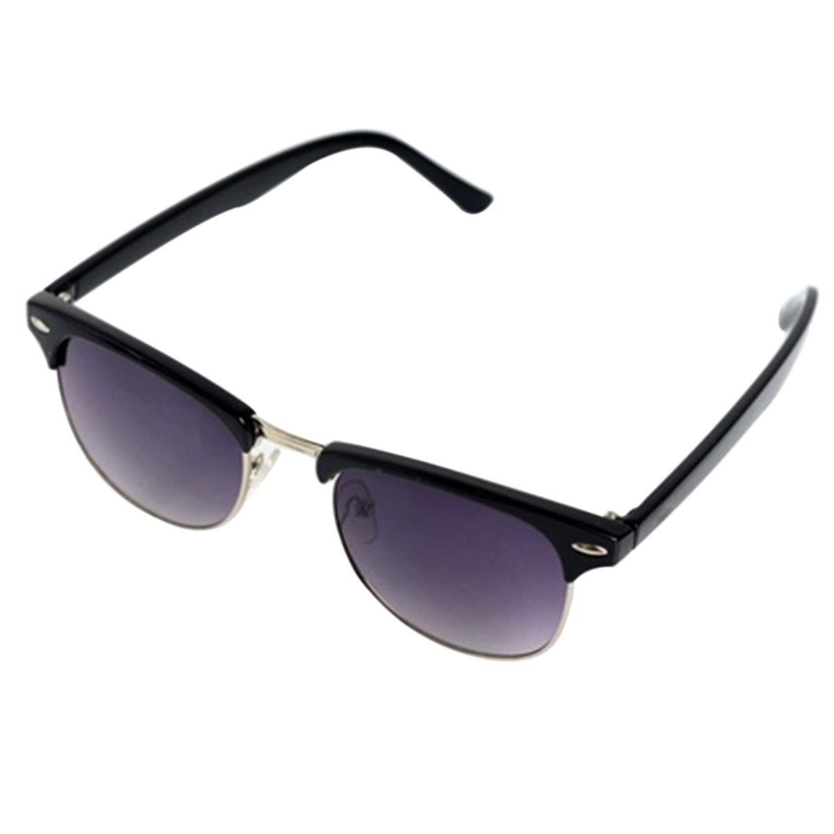 Schwarz-silberne Vintage Sonnenbrille