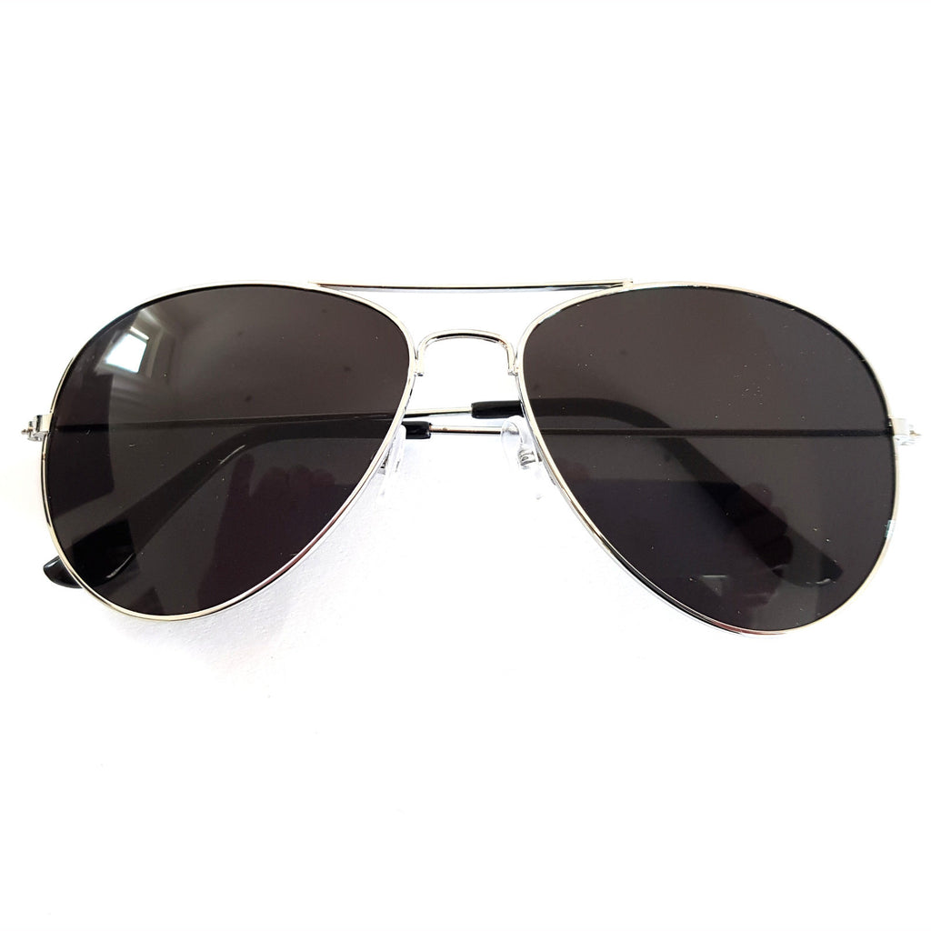 Silber-dunkelgraue Piloten-Sonnenbrille