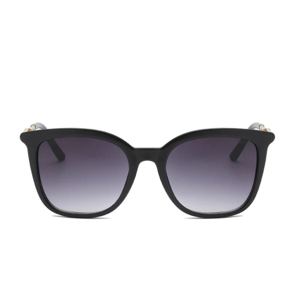 Oversized Cat-Eye-Sonnenbrille Schwarz-Gold