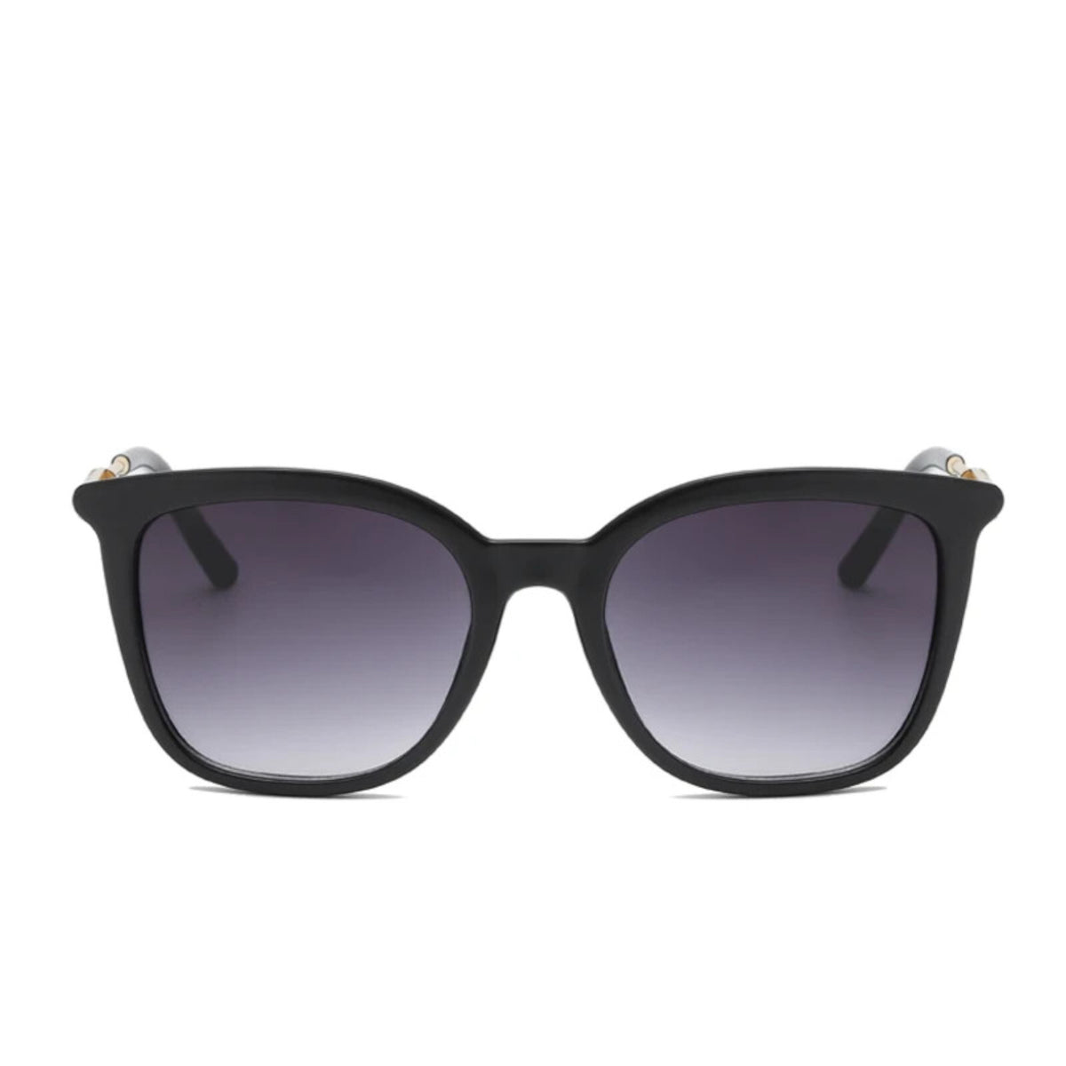 Oversized Cat-Eye-Sonnenbrille Schwarz-Gold
