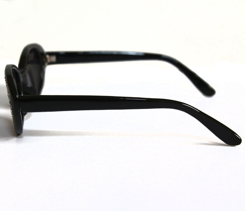 Schwarze Cat-Eye-Sonnenbrille mit Strass