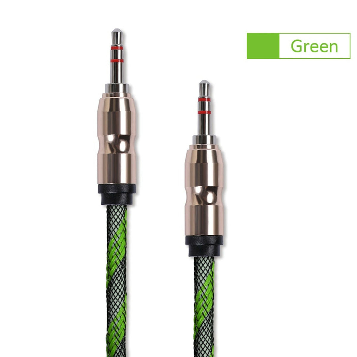 Premium Stereo Kopfhörer Anschlusskabel Nylon 1m 3,5mm Klinke Stecker>Stecker T1