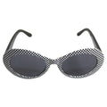 Schwarz-weiß karierte Cat-Eye-Partybrille