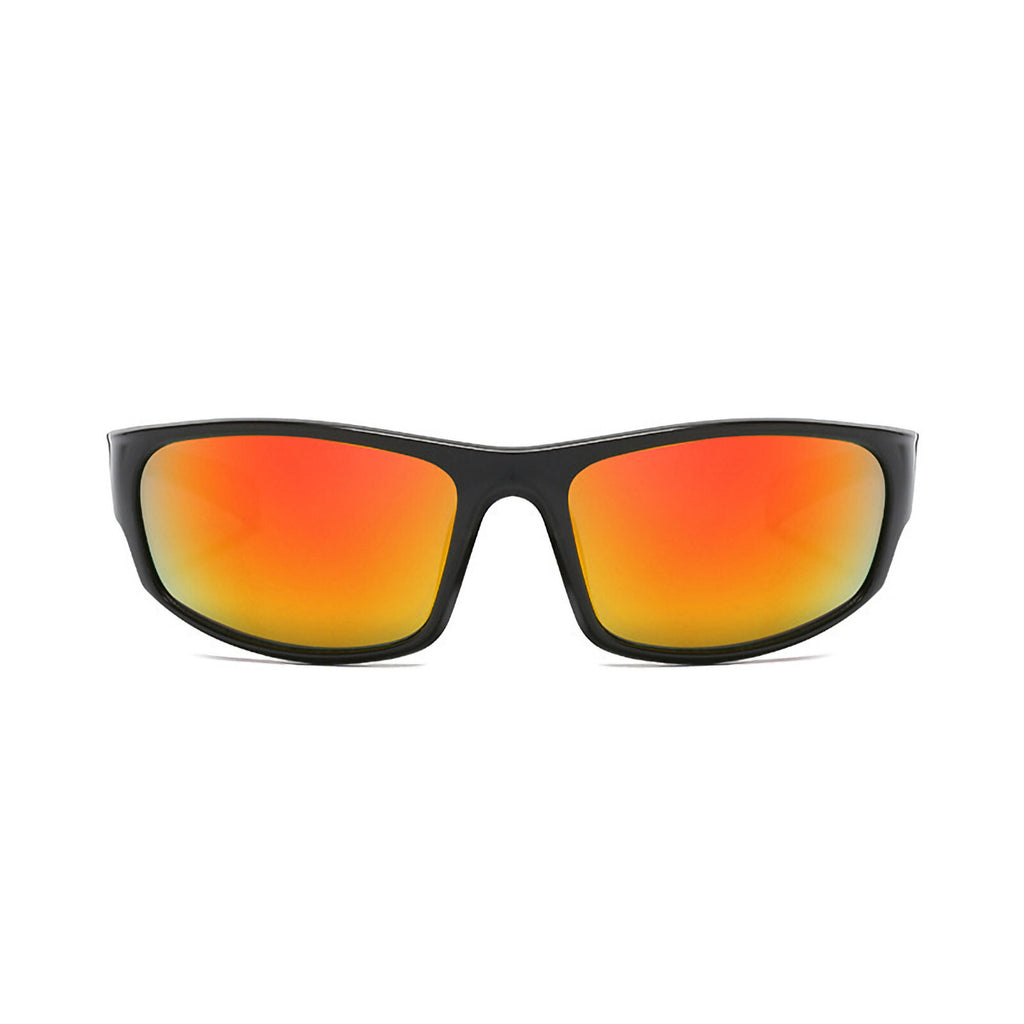 Schwarz-orange Sport-Sonnenbrille X8 verspiegelt