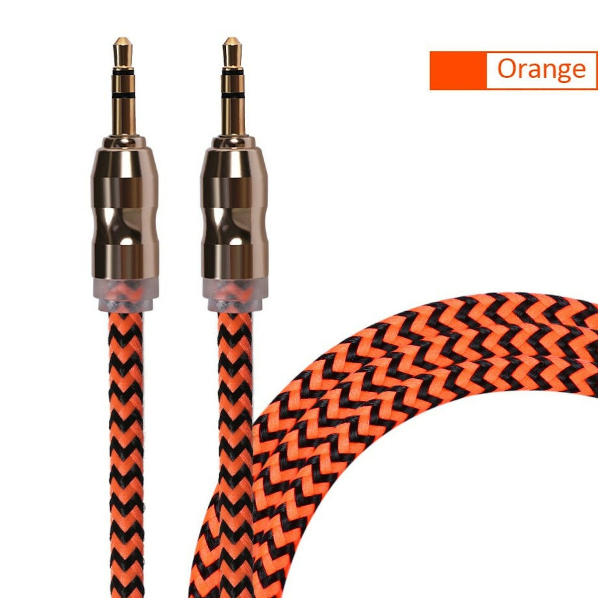 Premium Stereo Kopfhörer Anschlusskabel Nylon 1m 3,5mm Klinke Stecker>Stecker T2