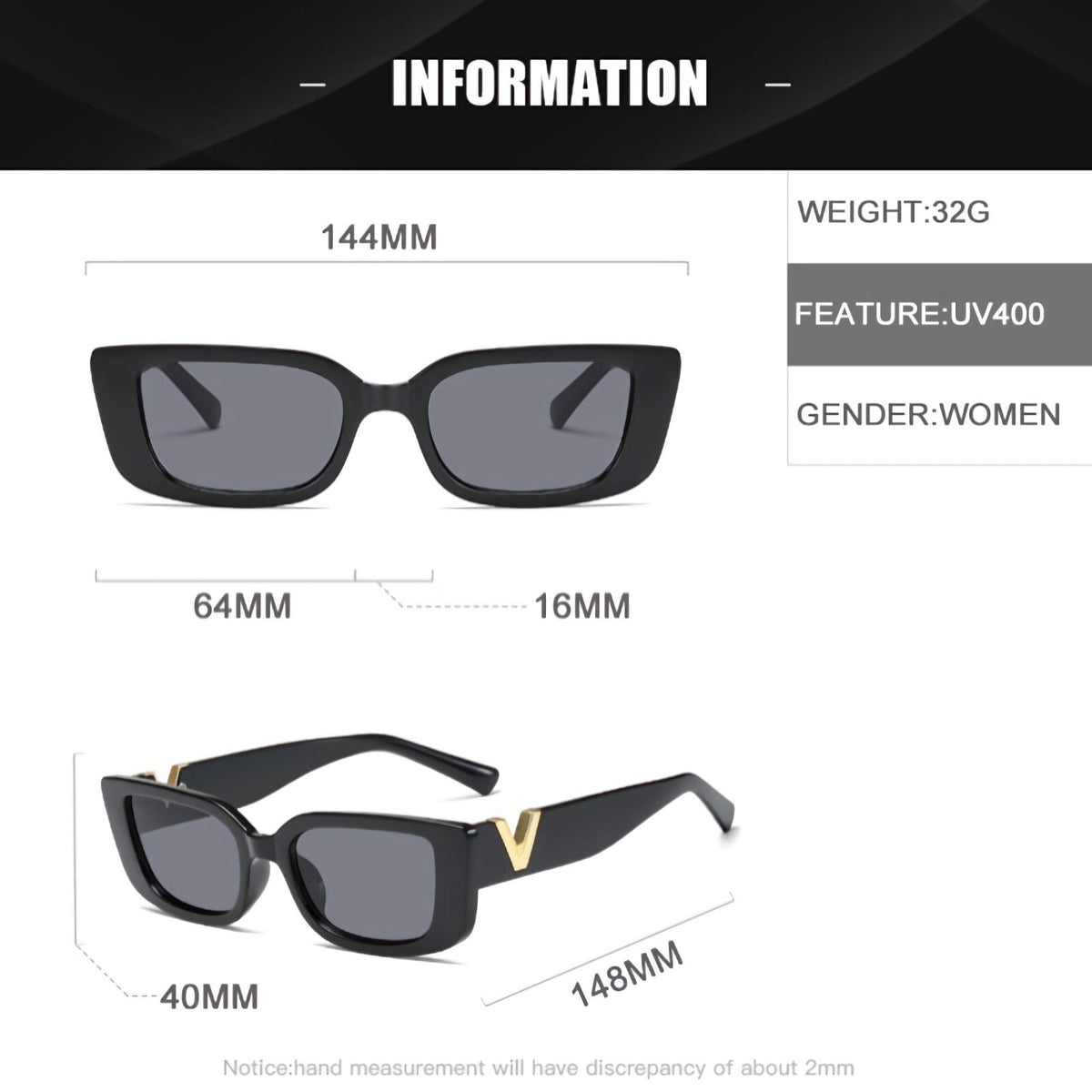 Grün-schwarze Cat-Eye-V-Sonnenbrille