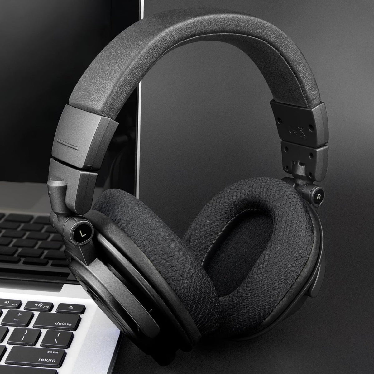 Ersatz Ohrpolster Audio Technica ATH M50X M40X M30X M20X MSR7 SX1 schwarz Mesh