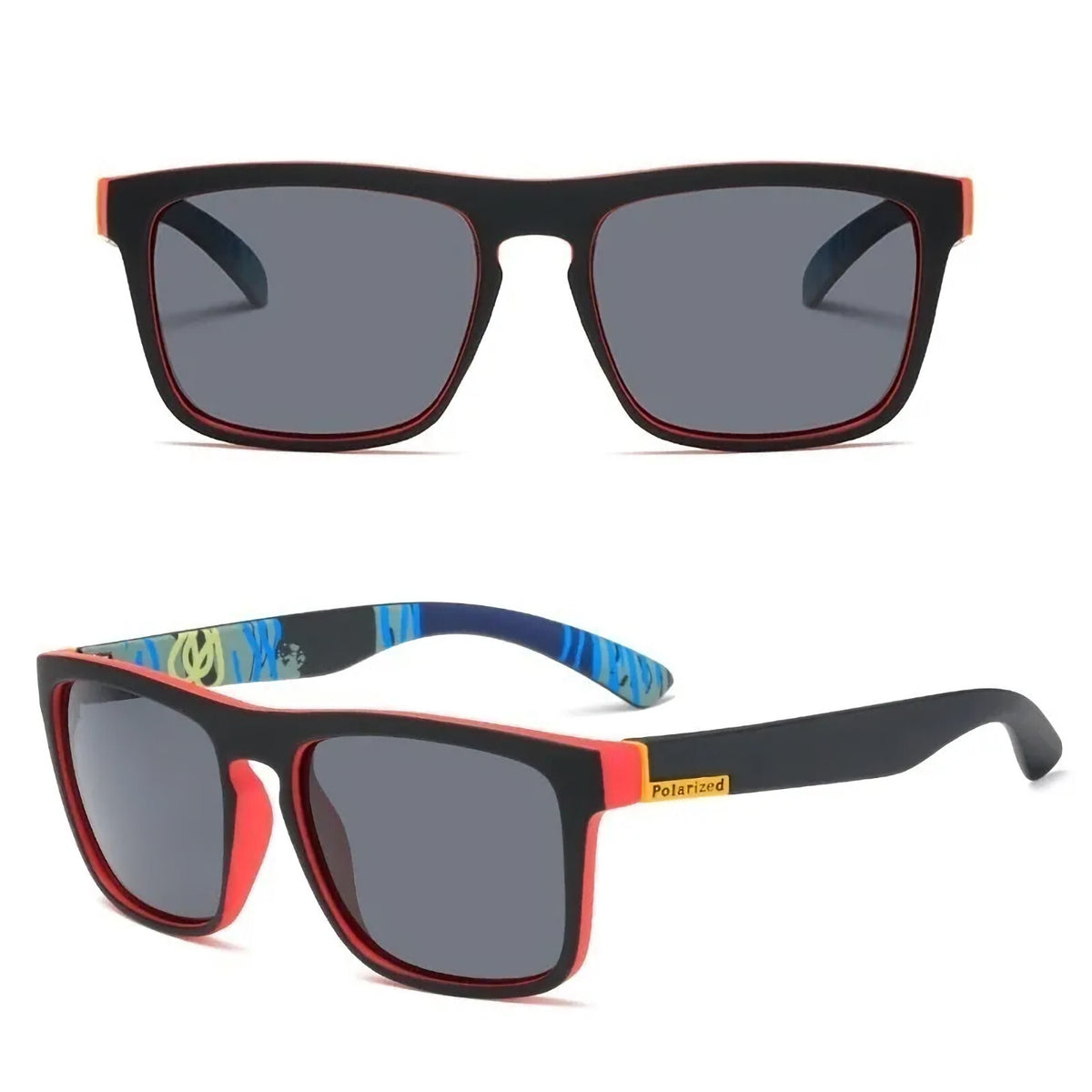 Schwarz-rote polarisierte Sonnenbrille