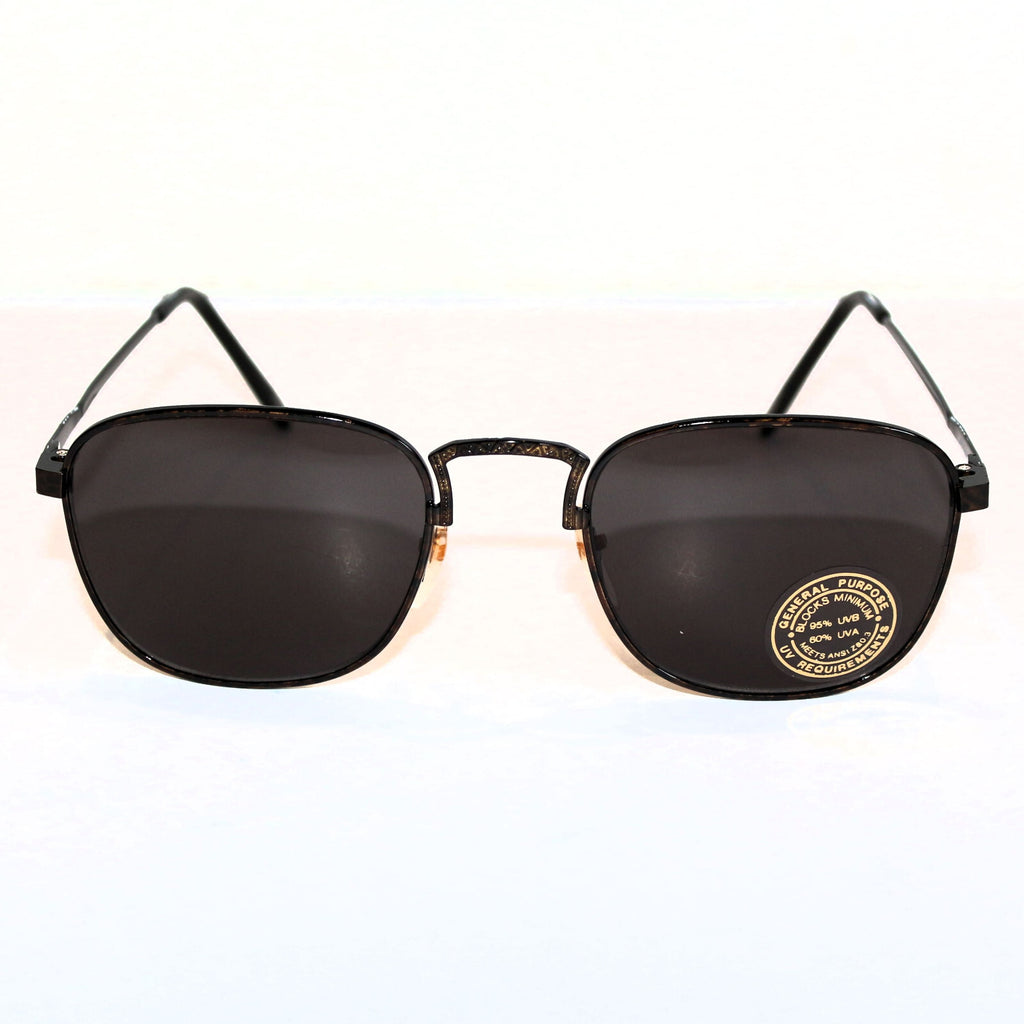 Schwarz-goldene Vintage-Retro-Sonnenbrille Unisex