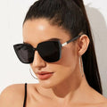 Schwarze Oversized Cat-Eye-Sonnenbrille