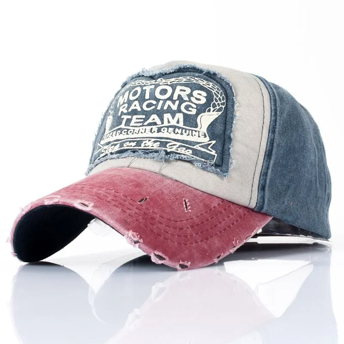 Motor Racing Vintage-Basecap aus Baumwolle mit Retro-Stickerei
