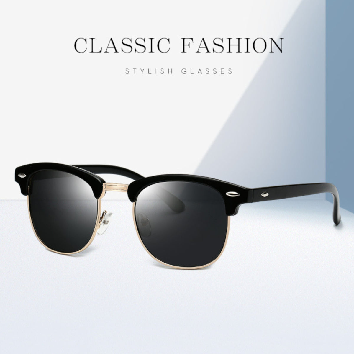 Schwarz-goldene Vintage Sonnenbrille
