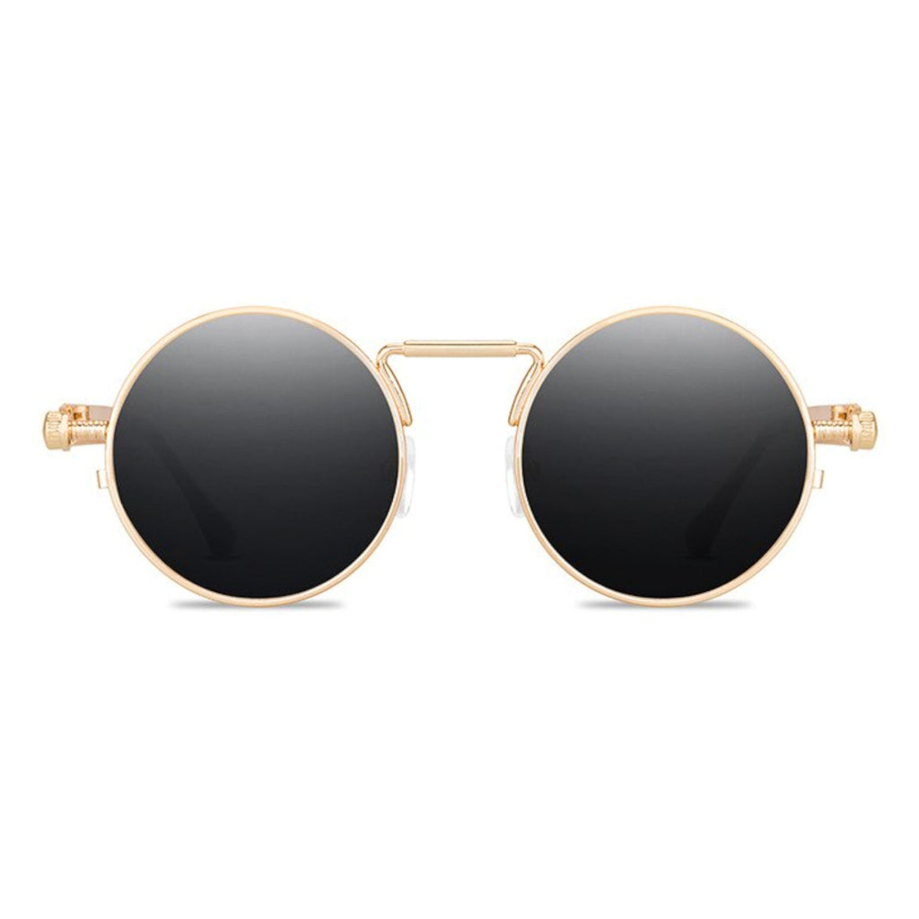 Runde goldene Steampunk-Sonnenbrille im Lennon-Stil