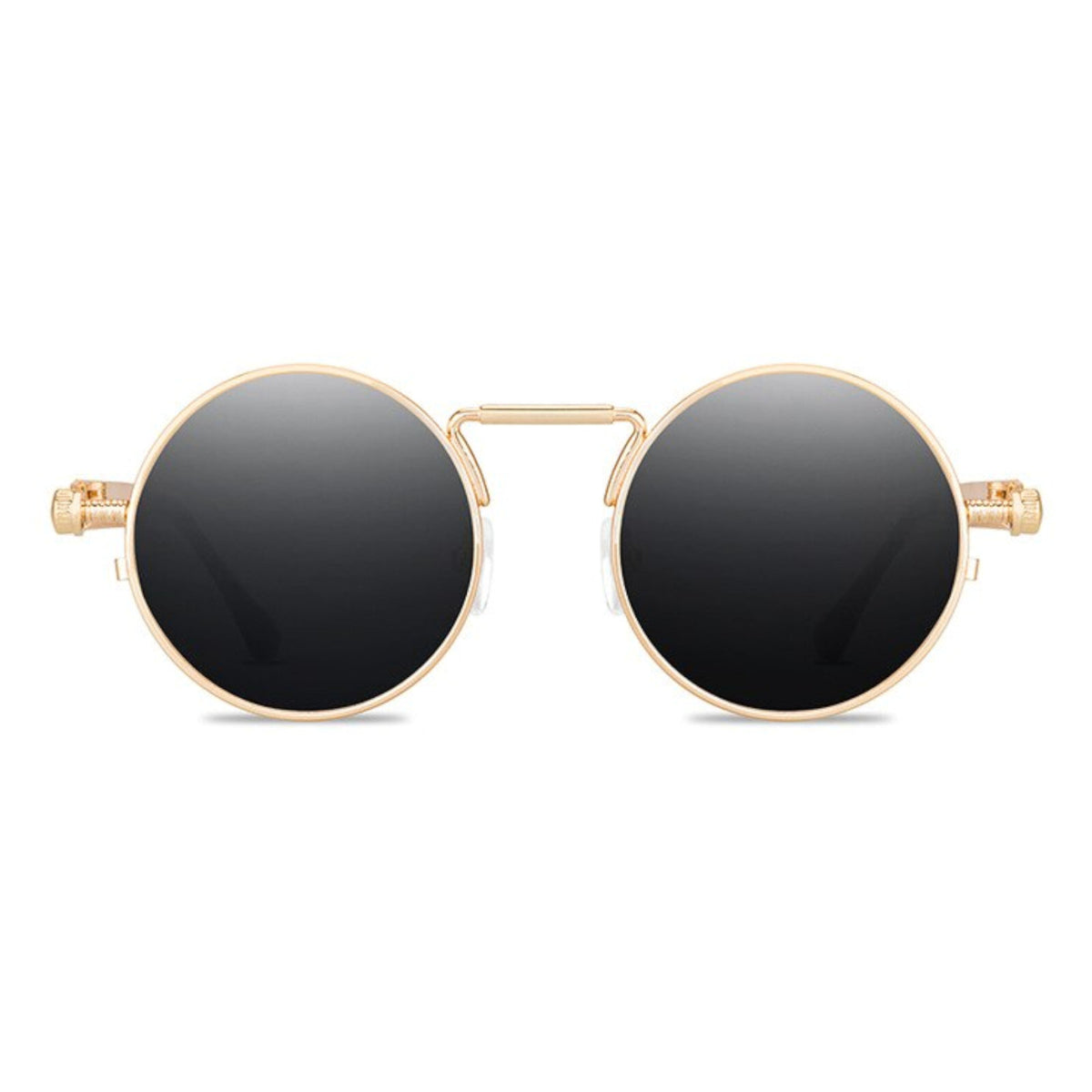 Runde goldene Steampunk-Sonnenbrille im Lennon-Stil