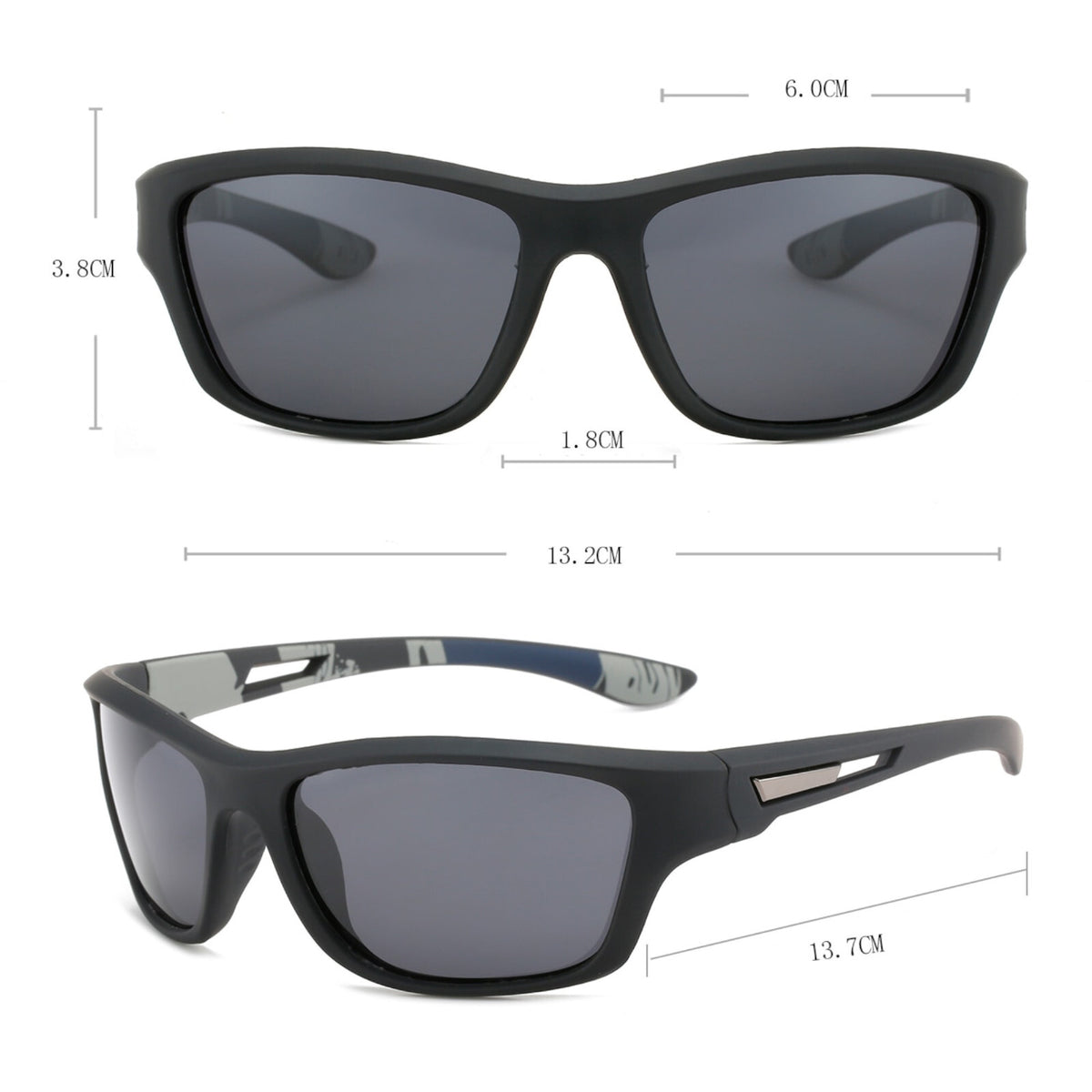 Matt-schwarze polarisierte Sport-Sonnenbrille X15
