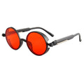 Runde schwarz-rote Steampunk-Sonnenbrille