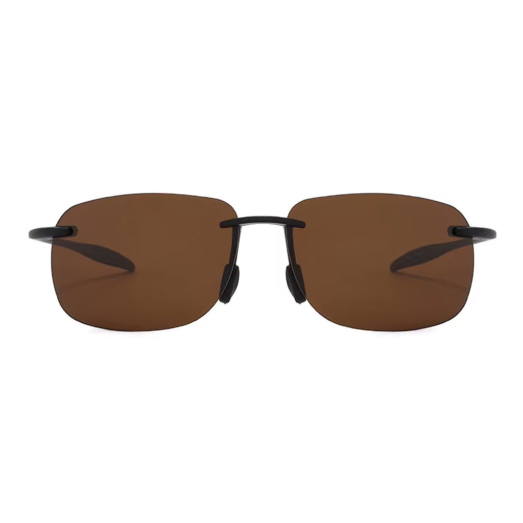 Rahmenlose Matrix-Sportbrille mit braunen Gläsern