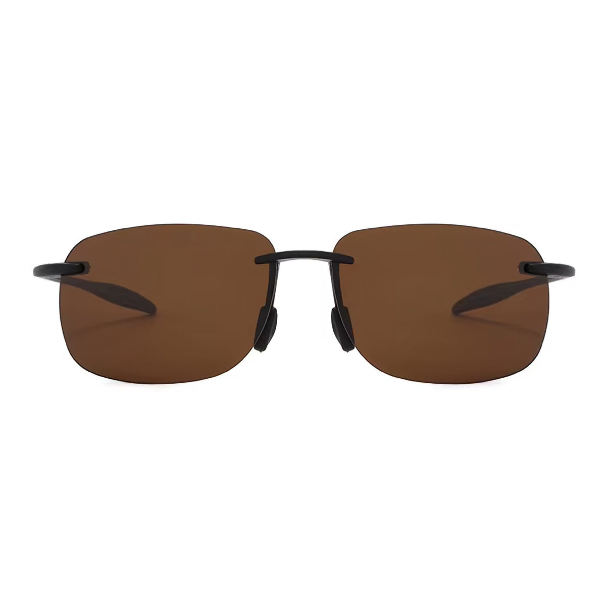 Rahmenlose Matrix-Sportbrille mit braunen Gläsern