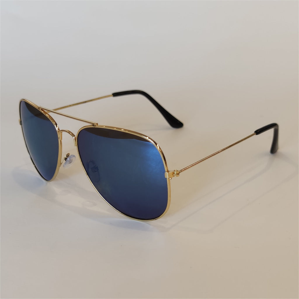 Gold-blaue Piloten-Sonnenbrille