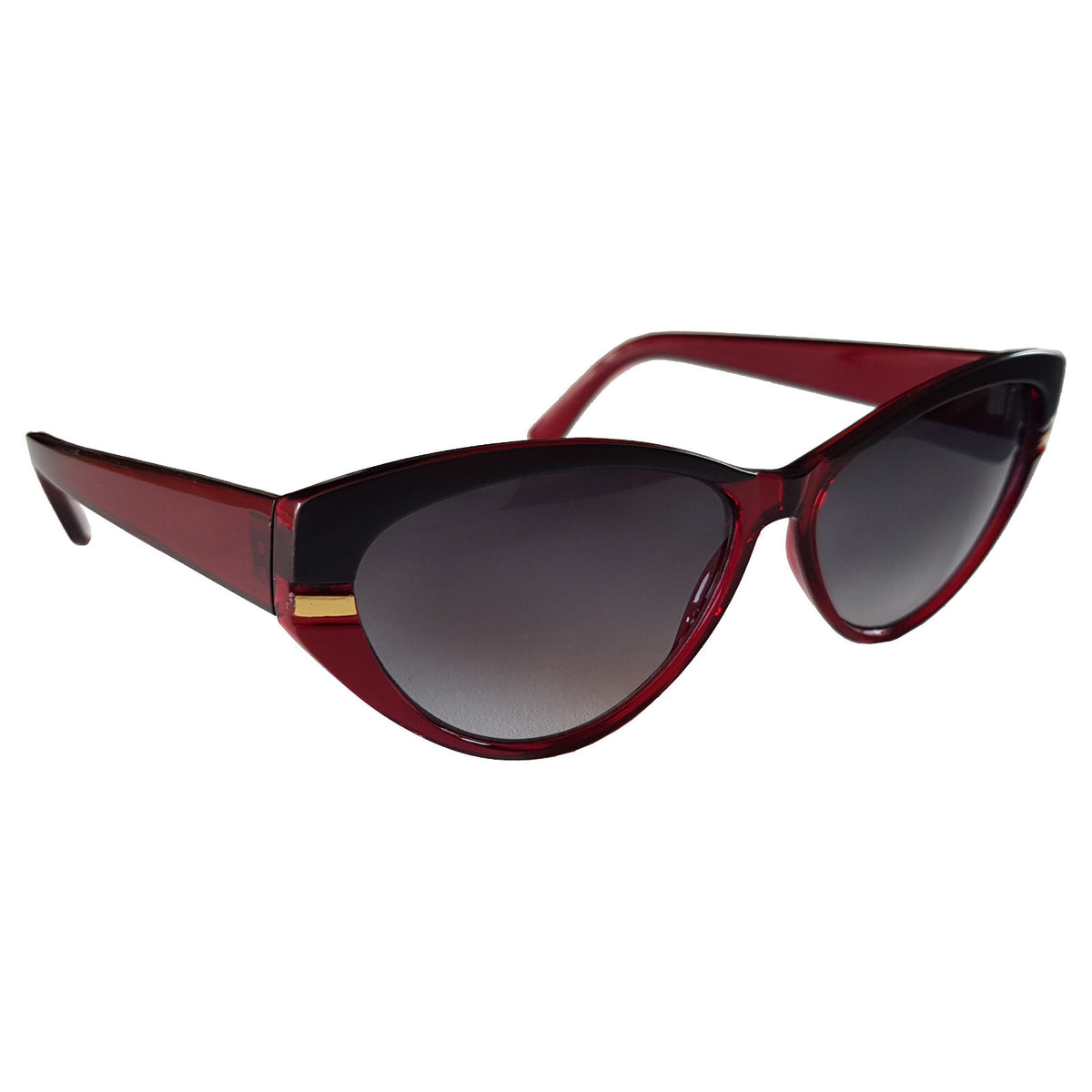 Cat-Eye-Sonnenbrille Matt-Schwarz und Braun