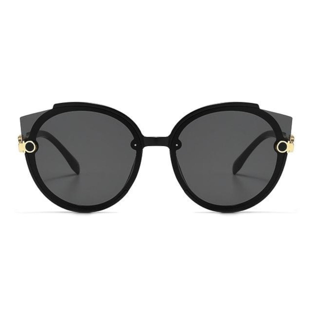 Oversized Cat-Eye-Sonnenbrille Schwarz-Gold