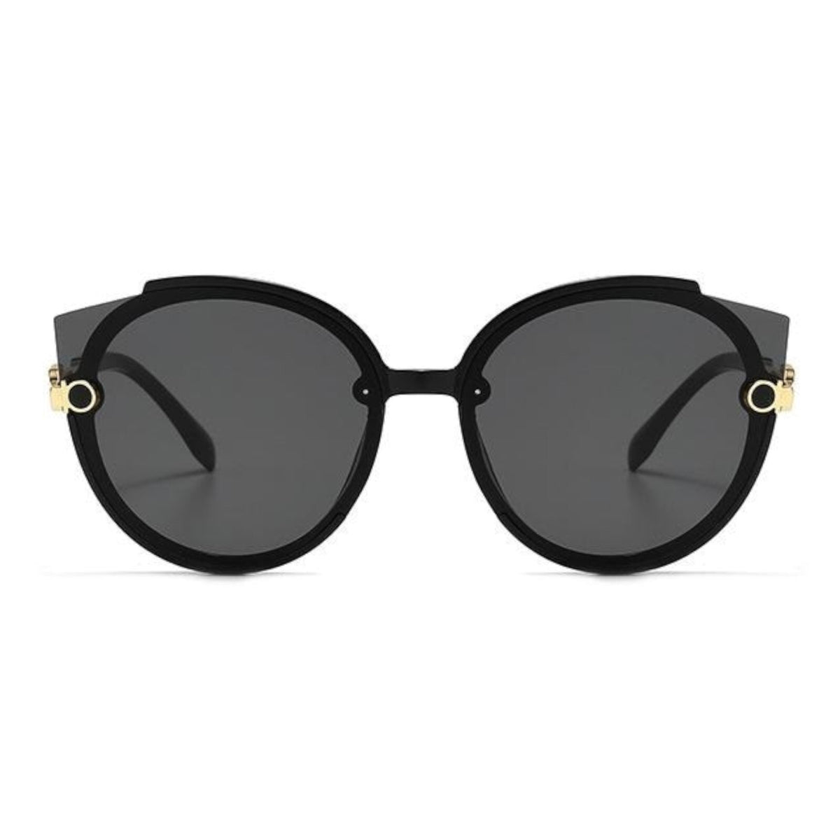 Oversized Cat-Eye-Sonnenbrille Schwarz-Gold