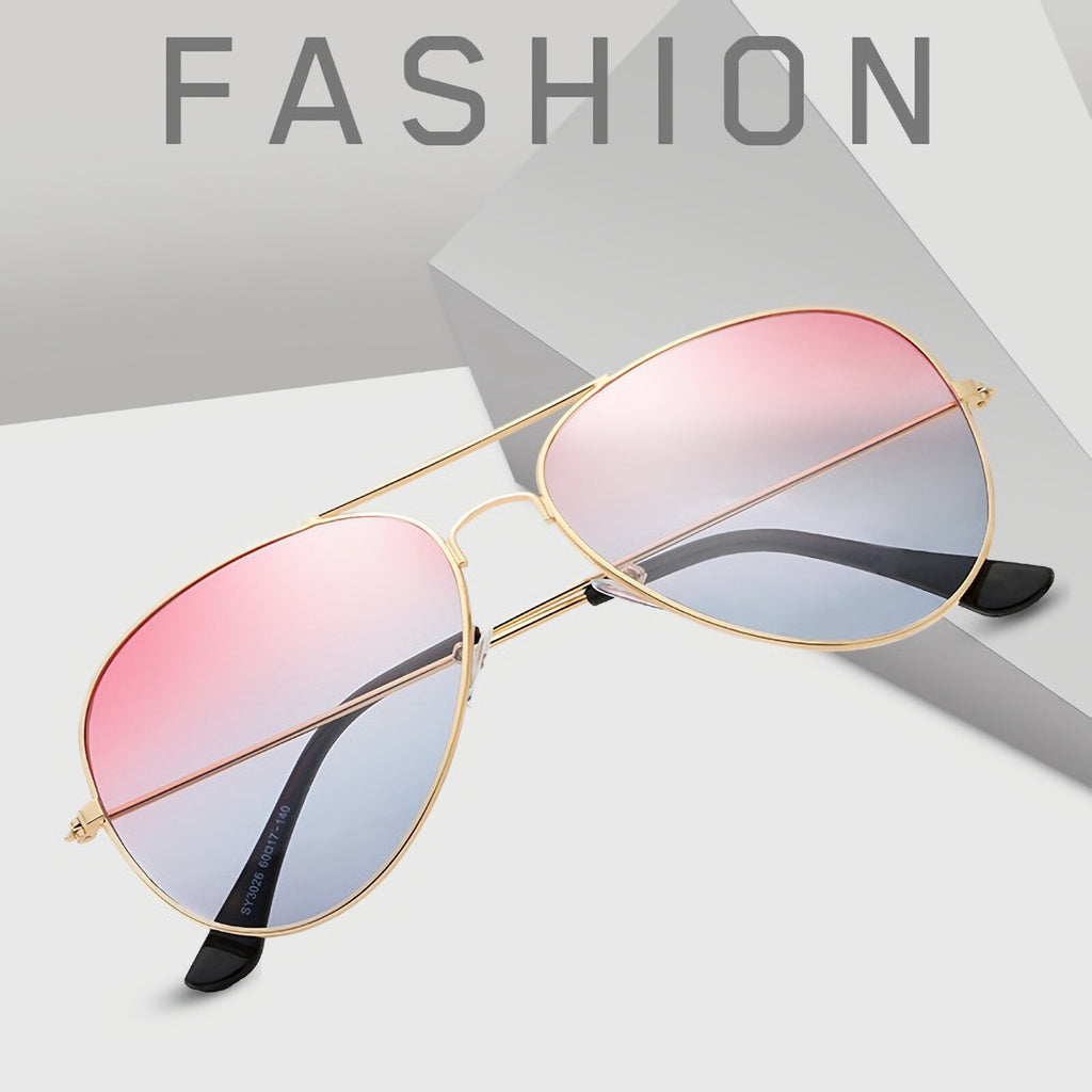 Rot-blaue Fashion Piloten-Sonnenbrille