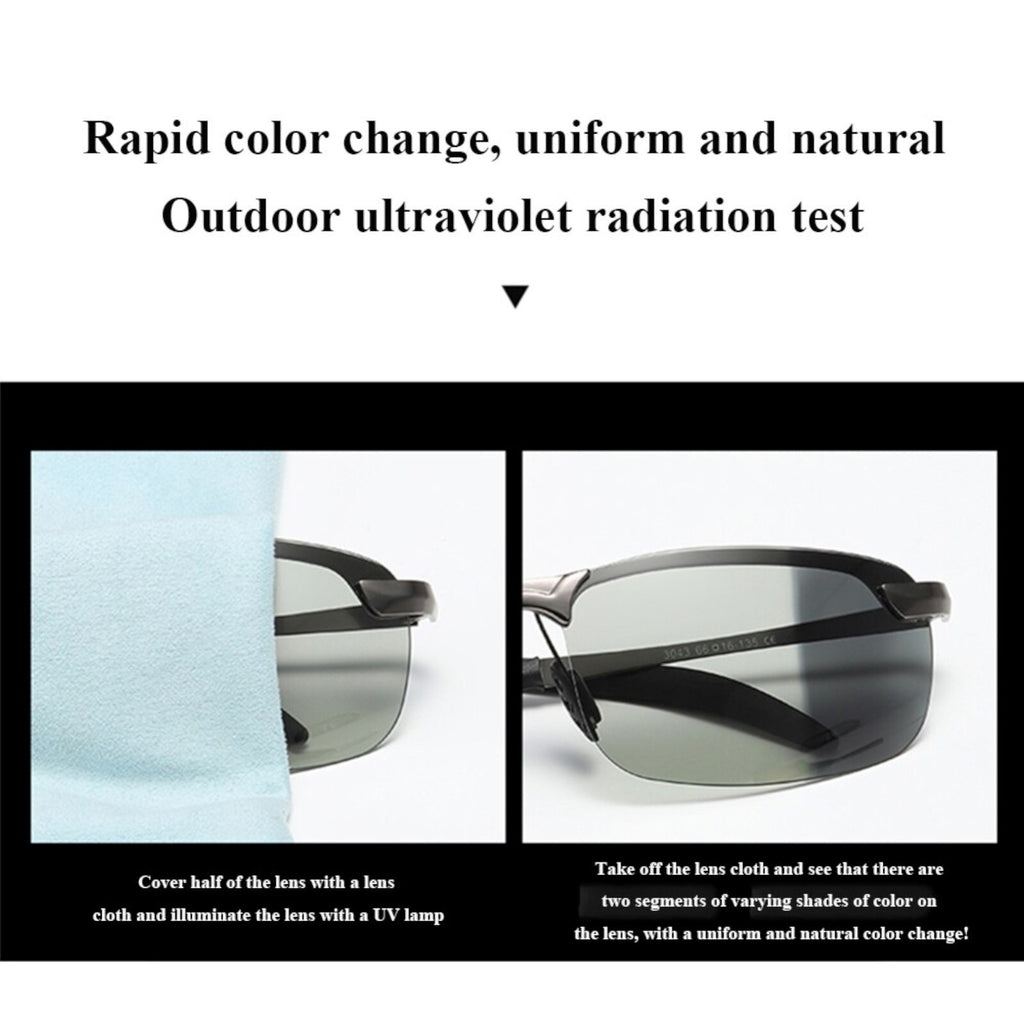 Schwarze photochrome Matrix-Sonnenbrille