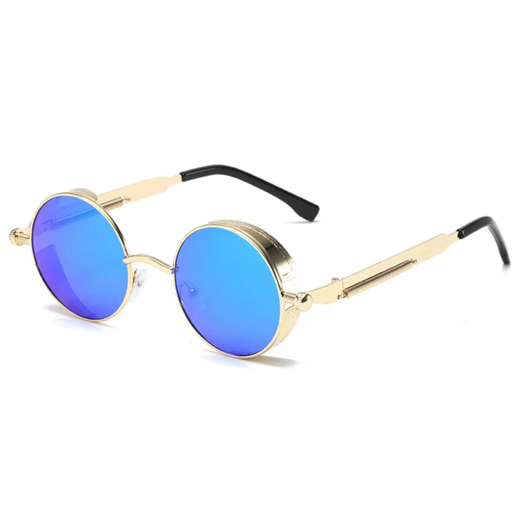 Runde schwarze Steampunk-Sonnenbrille