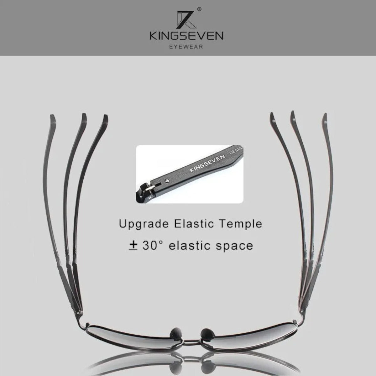 Braune Kingseven N7188 polarisierte Piloten-Sonnenbrille