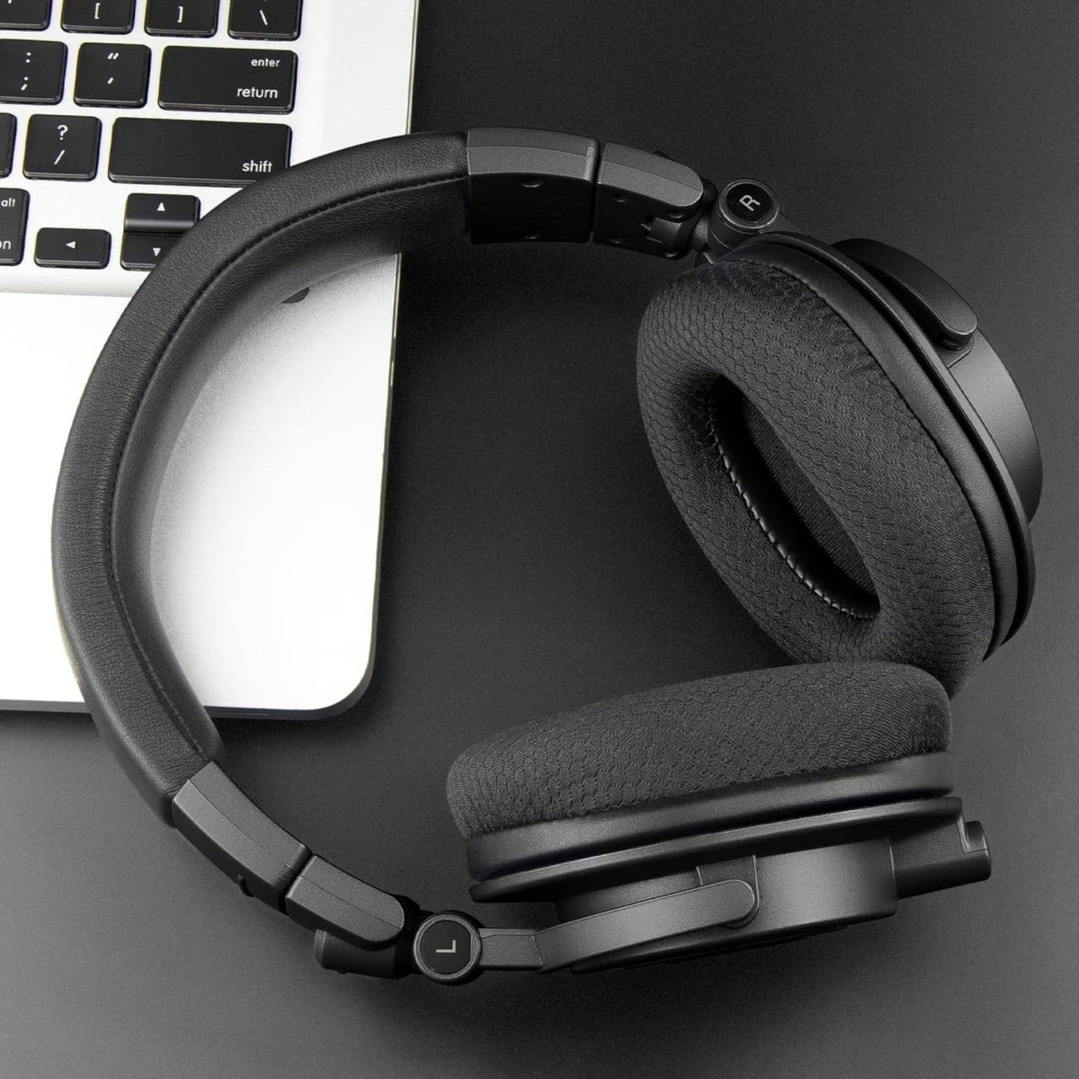 Ersatz Ohrpolster Audio Technica ATH M50X M40X M30X M20X MSR7 SX1 schwarz Mesh