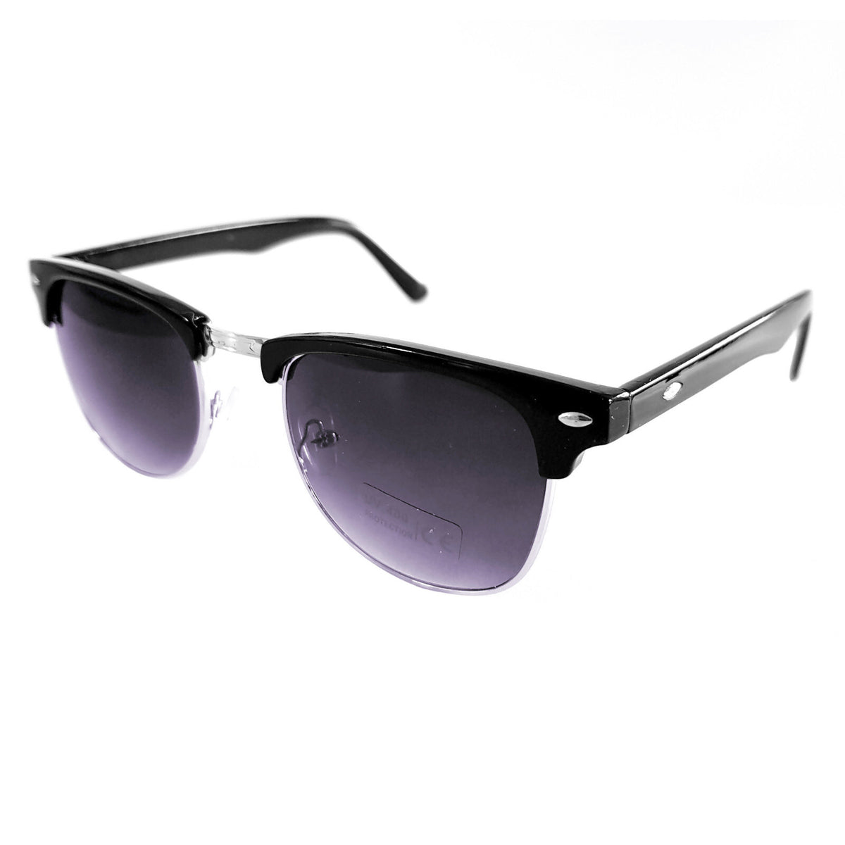 Schwarz-silberne Vintage Sonnenbrille