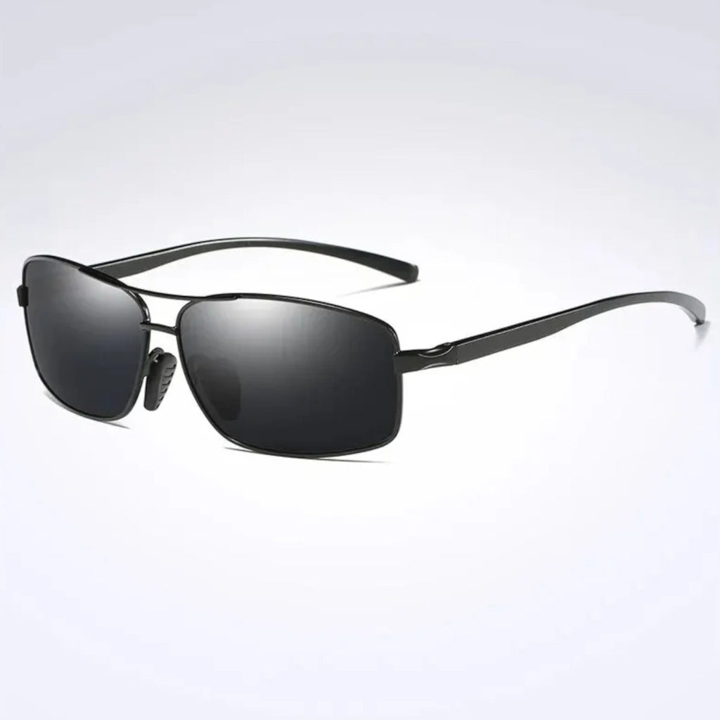 Schwarze Piloten-Sonnenbrille aus Aluminium-Magnesium